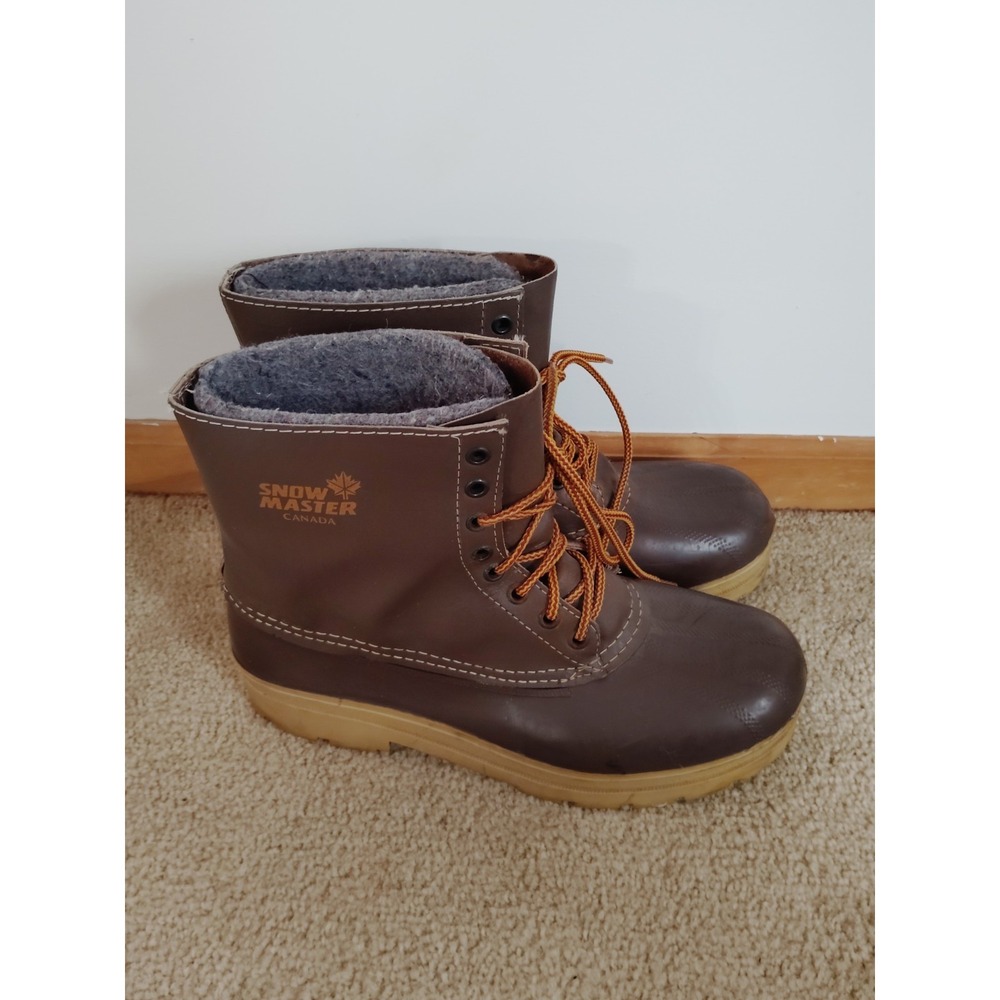 Kamik Canada Insulated Duck Boots Men 13 Brown Waterproof Hunting Winter 90s/Y2K